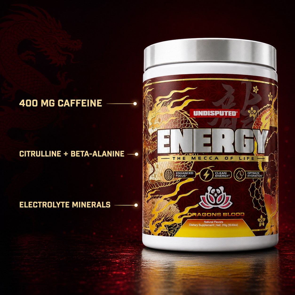ENERGY High Stim Pre-Workout, Dragon's Blood key benefits panel
