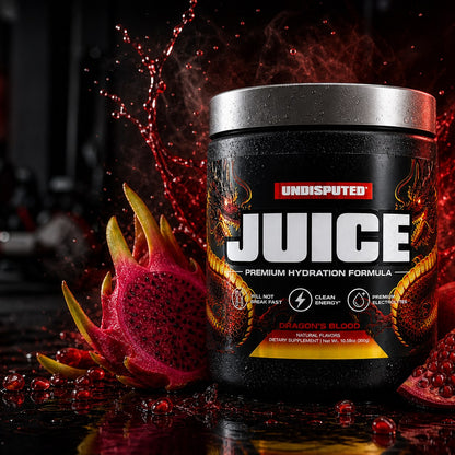 JUICE Electrolytes: Dragon's Blood lifestyle shot in a gym setting