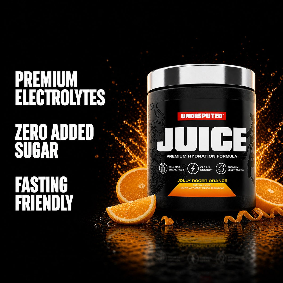 JUICE Electrolytes: Jolly Roger Orange key benefits panel