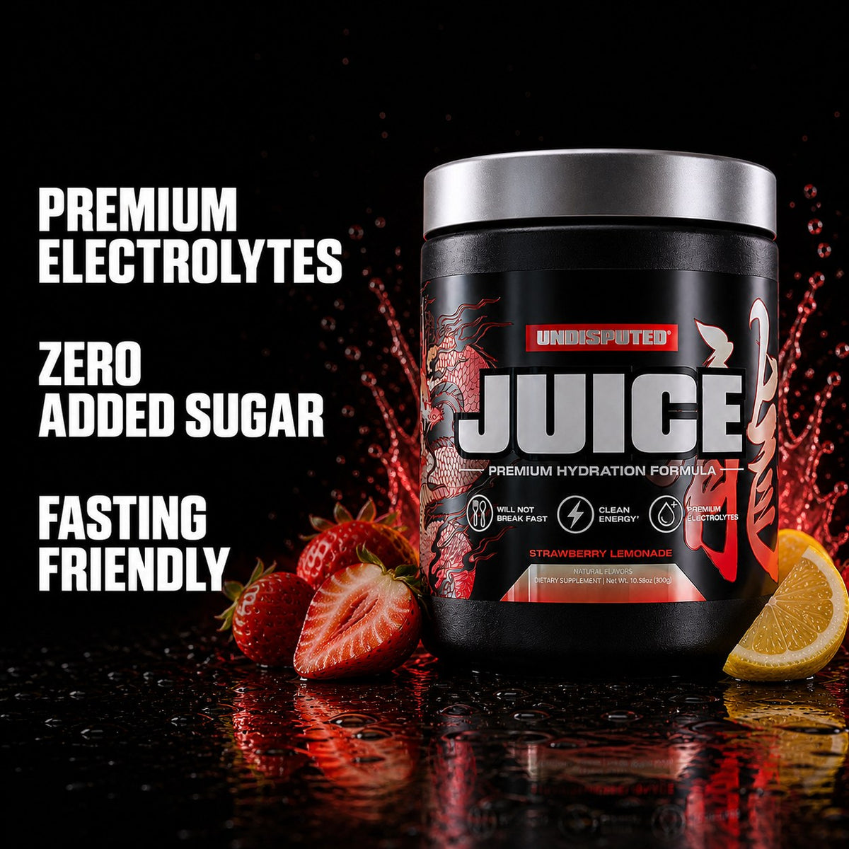 JUICE Electrolytes: Strawberry Lemonade key benefits panel