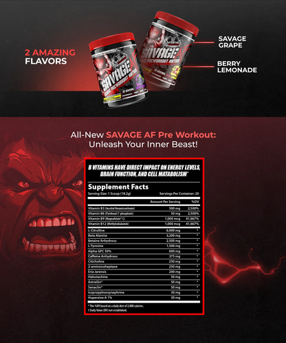 (NEW!) Dynamic Evolution Savage AF 2.0 Pre-Workout